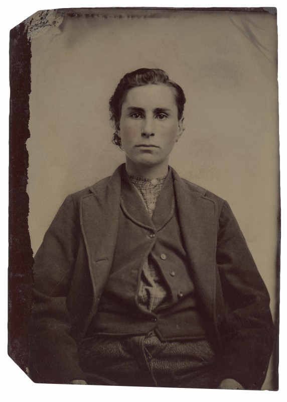 Woman dressed as a man, United States, ca. 1880.