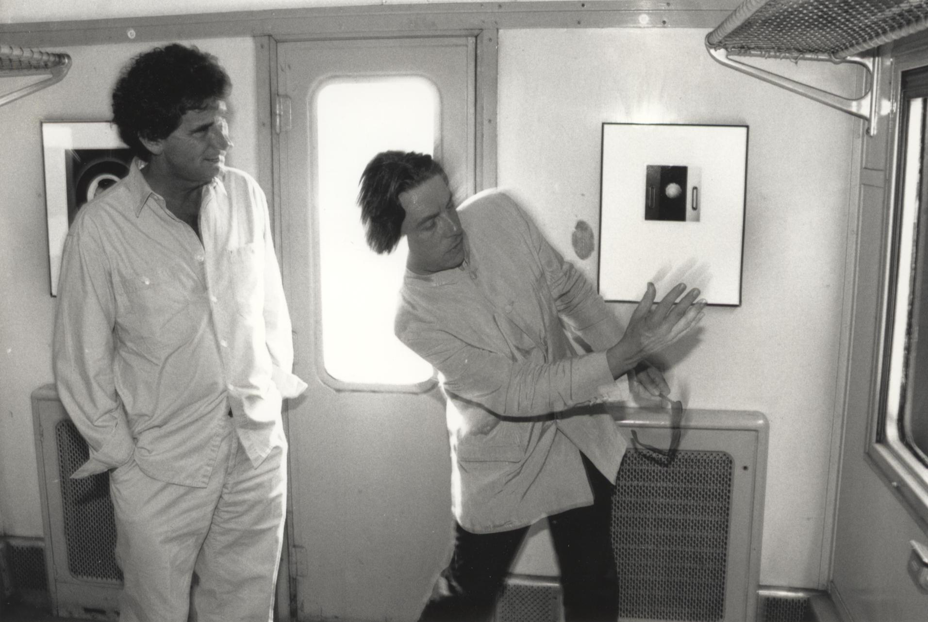 Jack Lang Minister of Culture on Train with Brian Griffin 1987.jpg