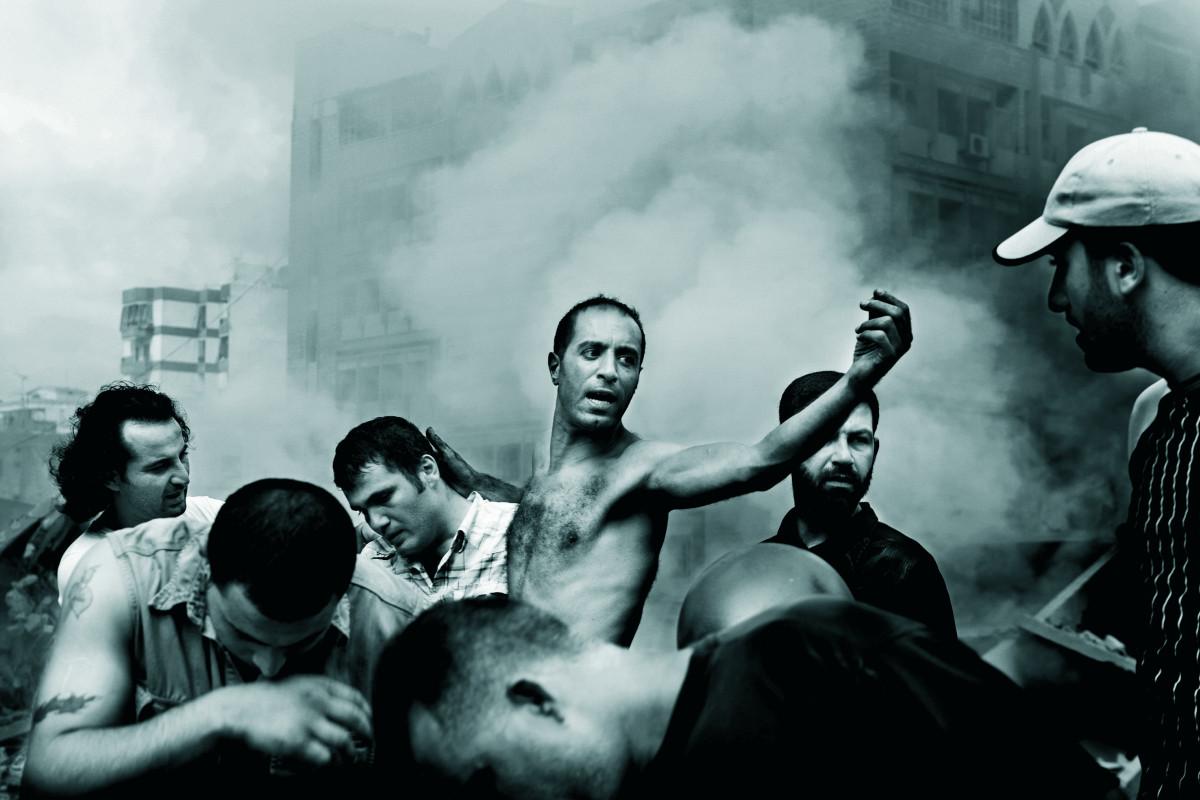 Moments after an Israeli air strike destroyed several buildings in Dahia. Beirut, Lebanon. August 2006. PAOLO PELLEGRIN