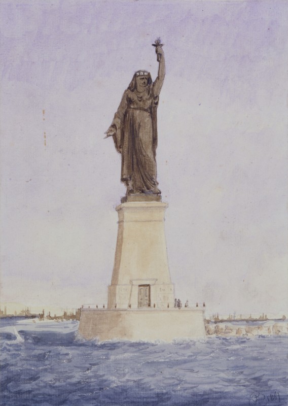 Auguste Bartholdi, projet de phare pour Suez, 1869.