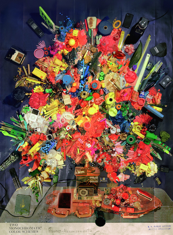Arrangement floral contemporain 4 (deux sche´mas de couleurs monochromatiques), 2014.