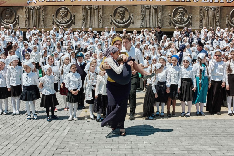 School kids are rehearsing for the Slavic Culture and Literature Day