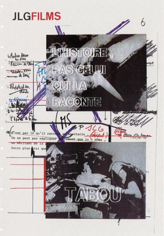 Collages from Jean-Luc Godard, years 1990, originals lost