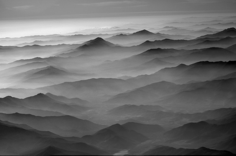 Matthieu Ricard, Vue aérienne des Andes, Santiago du Chili et Mendoza, 2014