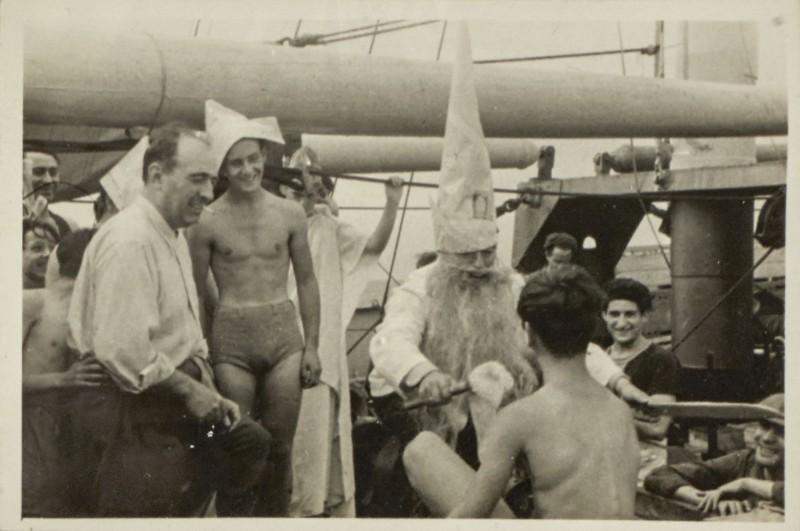 Germaine Krull, Line-crossing ceremony, Neptune festival on the Capitaine-Paul-Lemerle, after submersion.