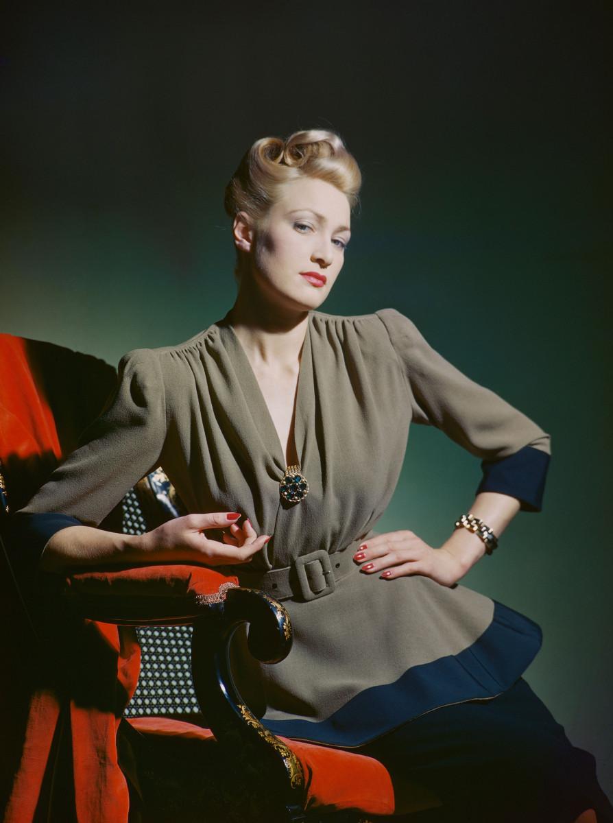 Lee Miller. Petersham on wool, Vogue Studio, London, England, 1944. Courtesy Lee Miller Archives.