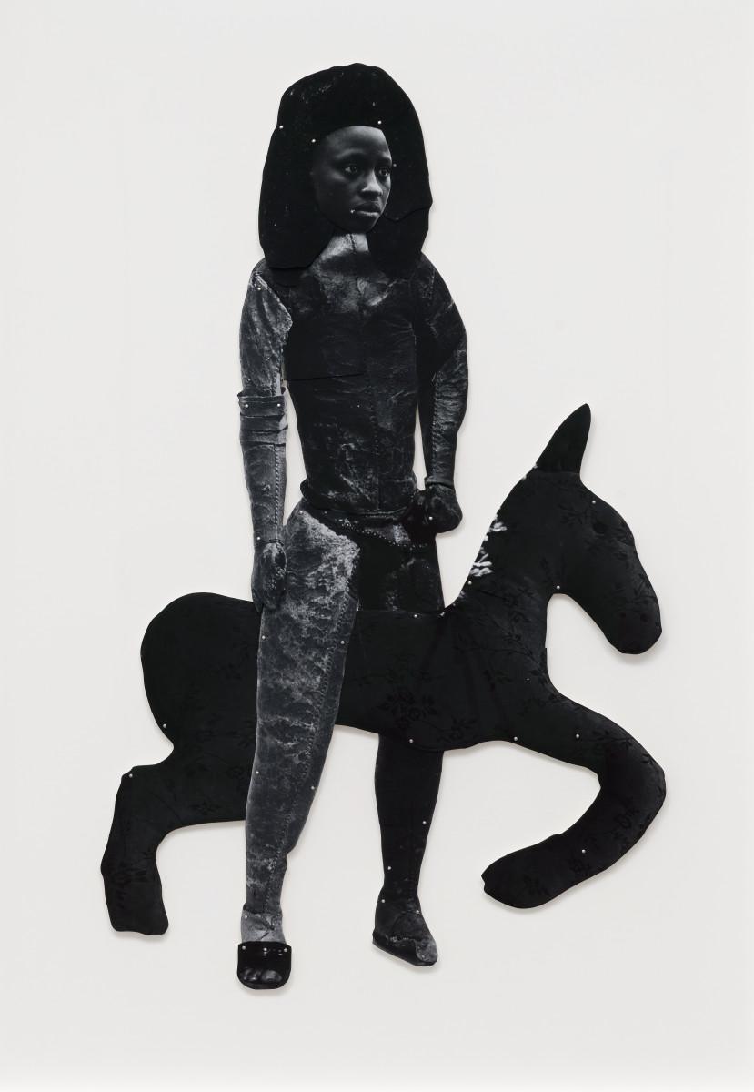 Frida Orupabo. Fille à cheval, collage avec attaches parisiennes, 2022. Avec l’aimable autorisation de l’artiste / Galerie Nordenhake