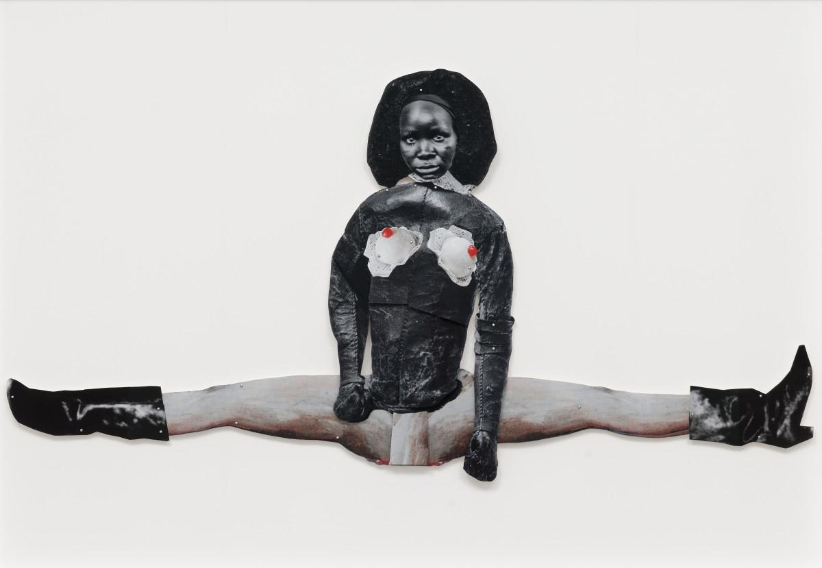 Frida Orupabo. Grand écart, collage avec attaches parisiennes, 2022. Avec l’aimable autorisation de l’artiste / Galerie Nordenhake